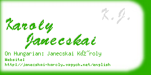 karoly janecskai business card